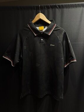 DEEP CHARCOAL DIME CERAMIC POLO SHIRT